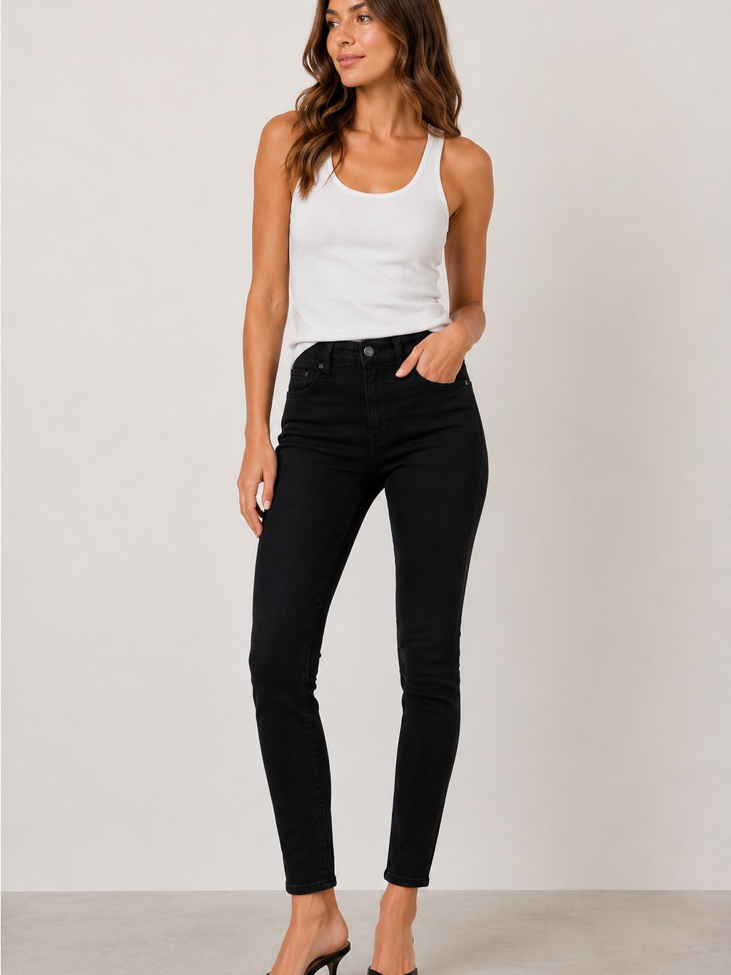 Madewell 9” High-Rise Skinny Jeans Black Size 27
